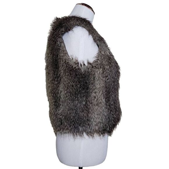 Ann Taylor Faux Fur Vest Brown XS - Picture 2 of 9